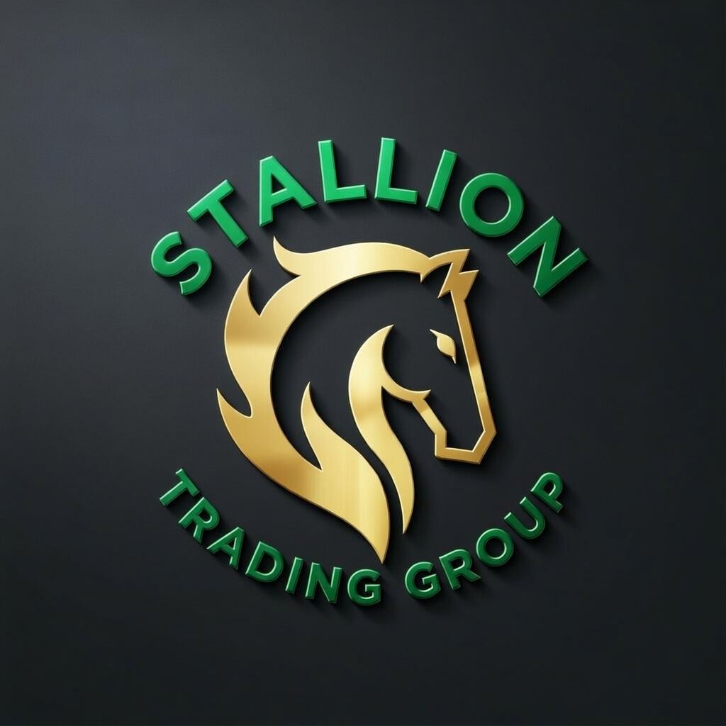 Stallion Trading Group logo — a gold stallion emblem